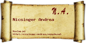 Nicsinger Andrea névjegykártya